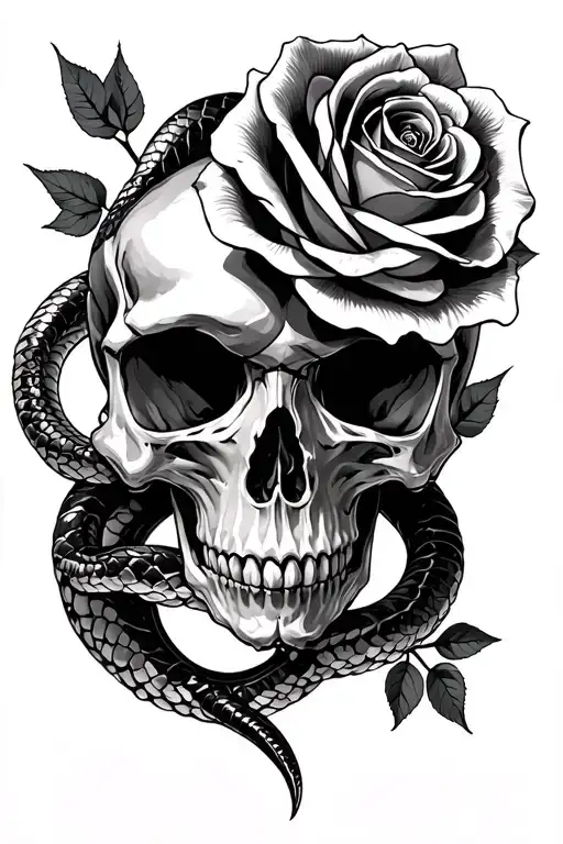 Skull Snakes Roses