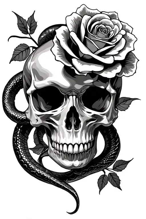 Skull Snakes Roses