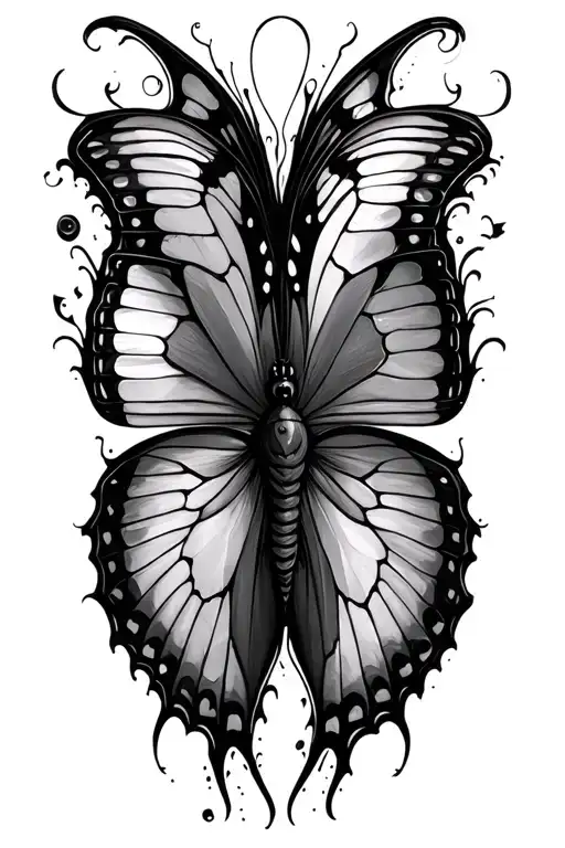 Semi Colon Butterfly Emerging