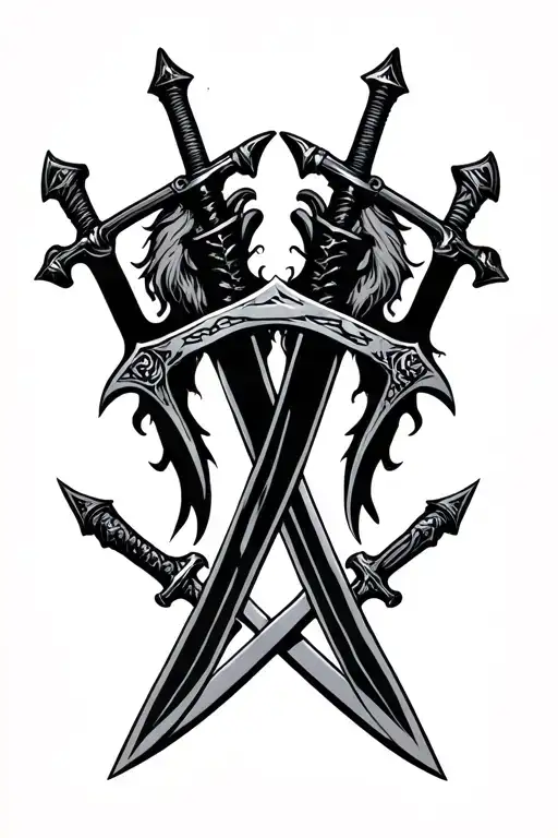 Witcher Signs Around Witcher Swords Crossed