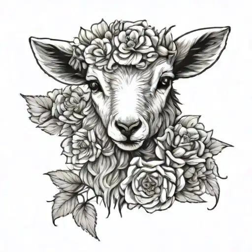 Lamb And Flower Bouquet