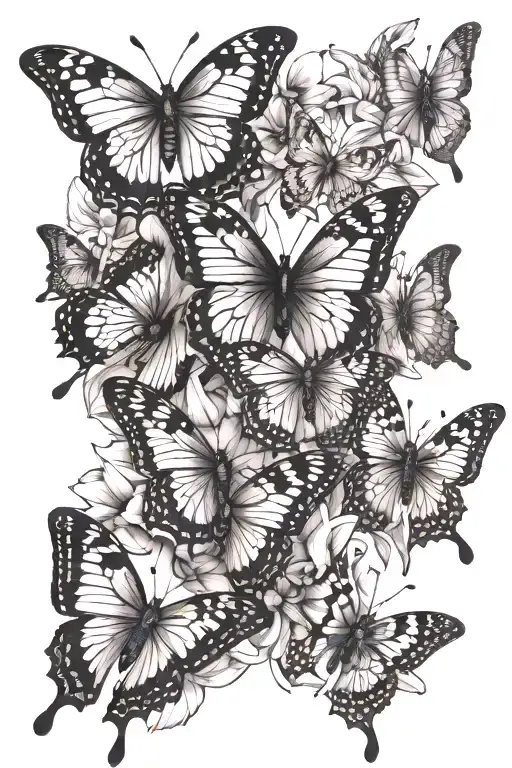 Butterflies Flying