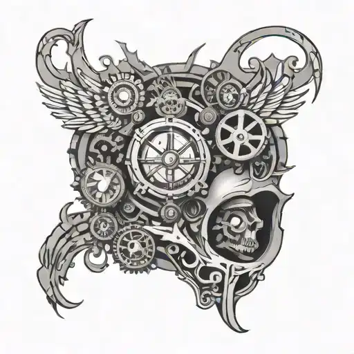 Tribal Tattoo Transitioning Into Steam Punk