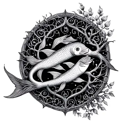 Pisces Tree Of Life Intertwined
