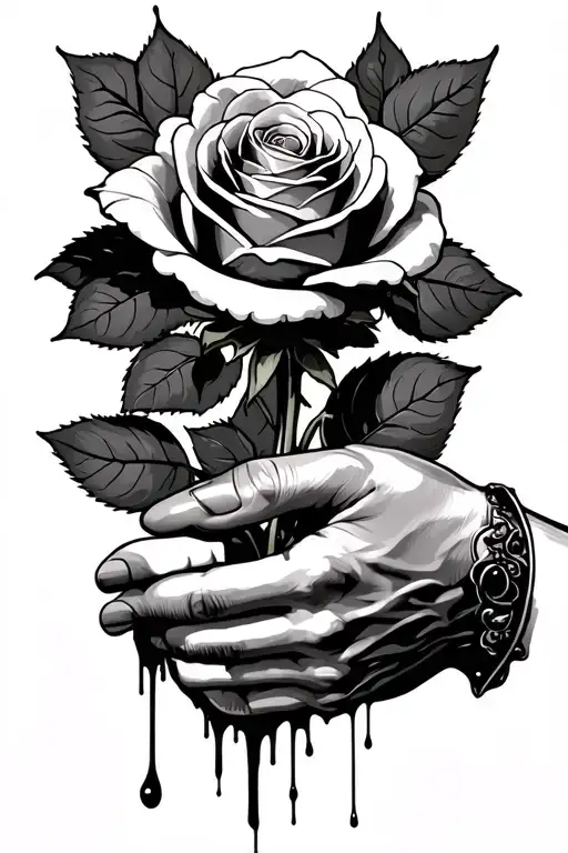 Handing Someone A Rose But Blood Drips