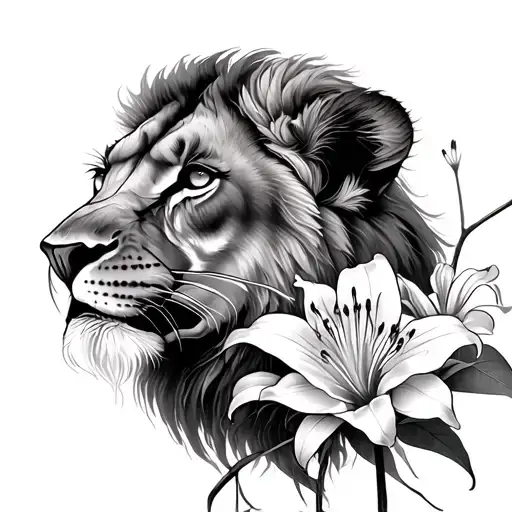 Spider Lilies And Lioness