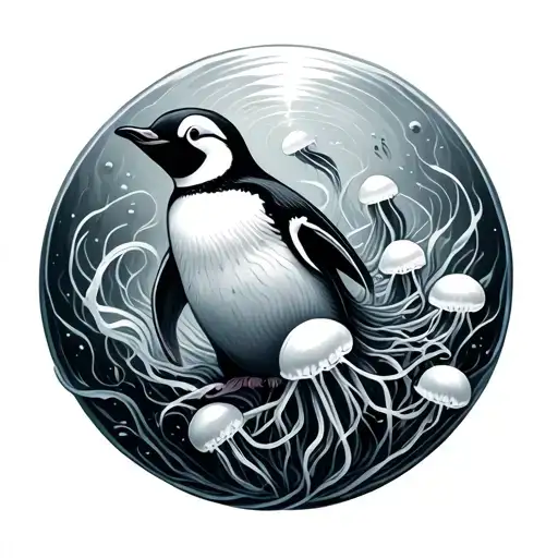 Helix Penguin Jellyfish Floating