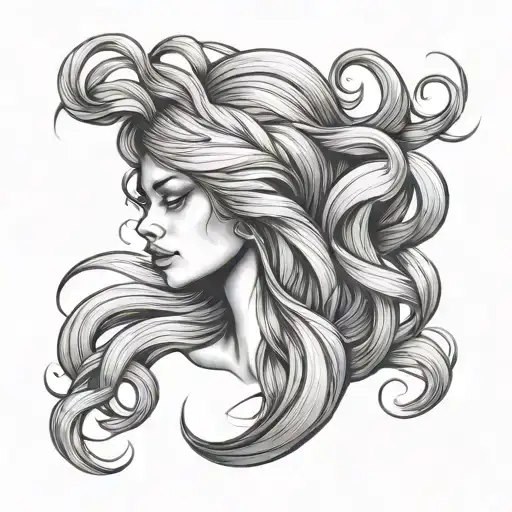 Subtle Lines Flowing Hair Made