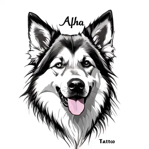 White Shepherd With Name Alpha