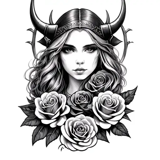 Viking Girl Roses Wrapped