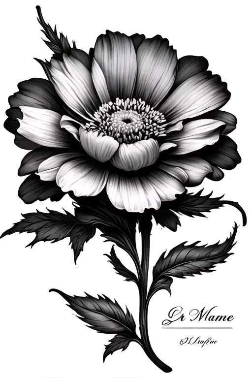 Flower With Name Stem