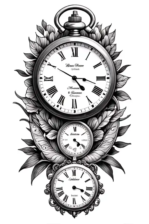 Pocketwatch That Includes Names And Birth Dates Of Two People Arranged