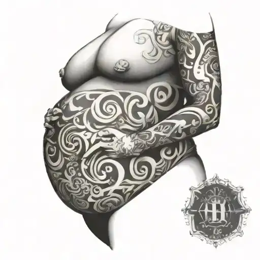 Pregnant Woman With A Gigantic Belly
