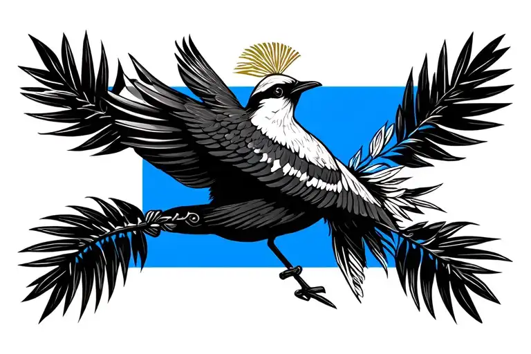 Guatemalan Flag With Native Bird