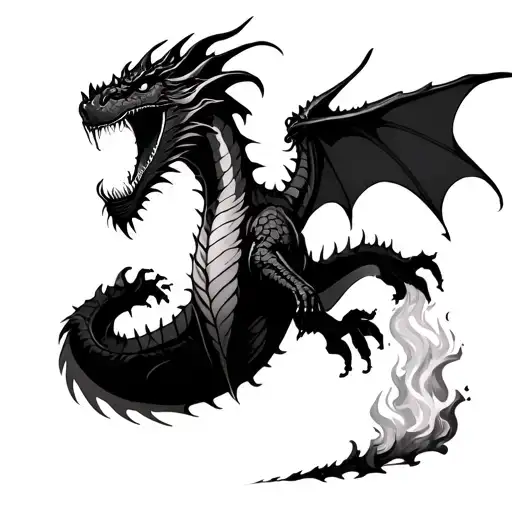 Badass Dragon Breathing Fire
