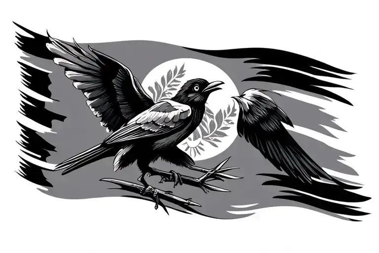 Guatemalan Flag With Bird