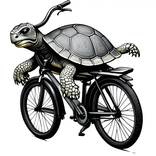 Turtle On Bicycle