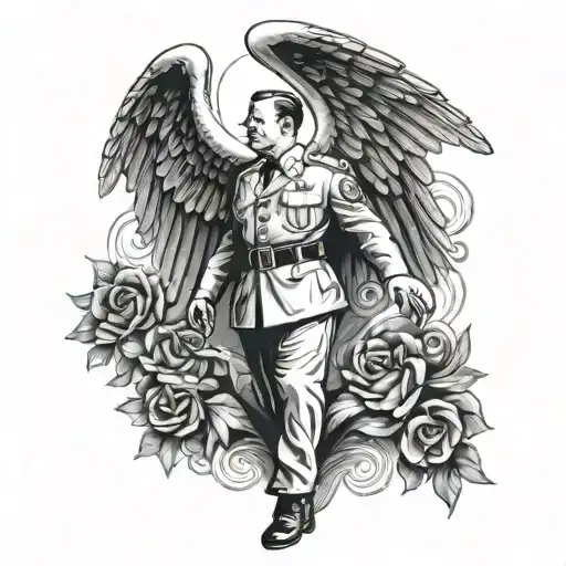 Hitler As A Swastica Angel With White Wings
