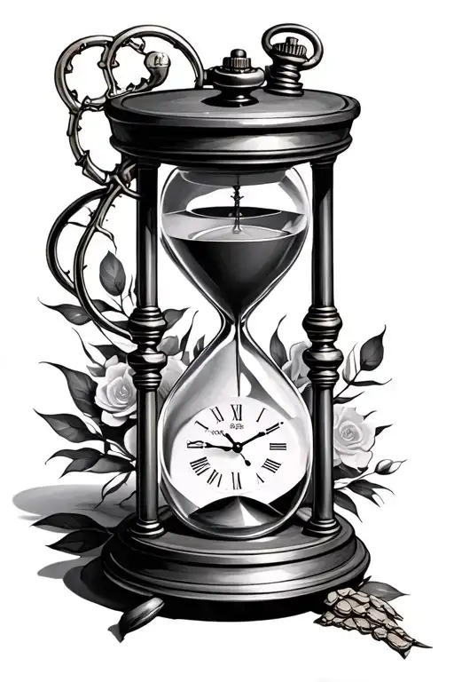 Hourglass And Pocket Watch