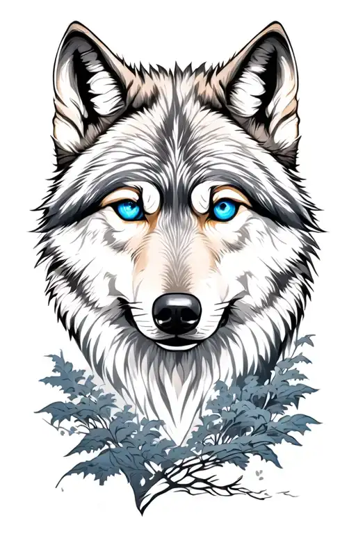 Wolf Blue Eyes Landscape Protector