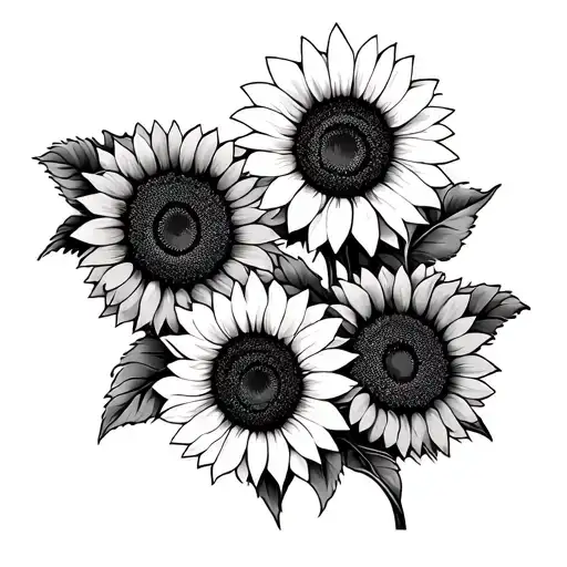 Name Tattoo With Sunflowers Out End