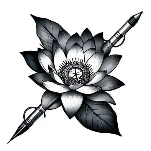 Lotus Flower With Compass