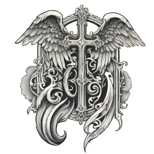 Angel Wings And Cross