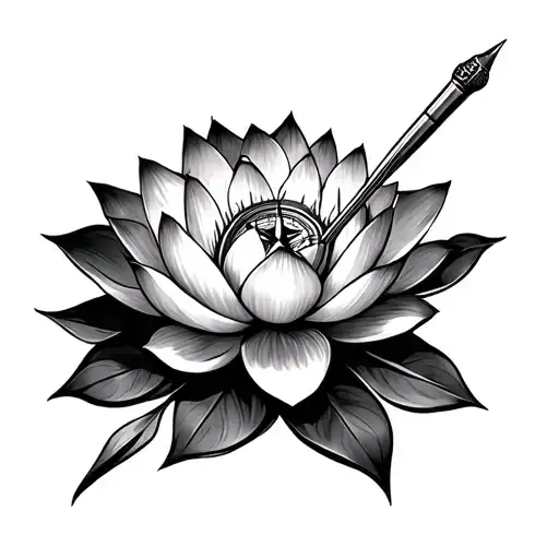 Lotus Flower With Compass
