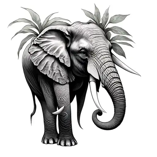 Plants Coming From Elephant Trunk