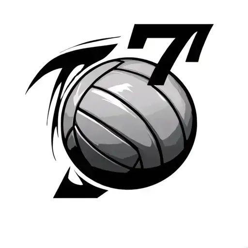 Volleyball Ball And Number 7