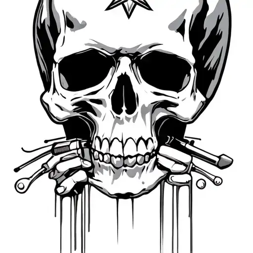 Skull With A Communist Star
