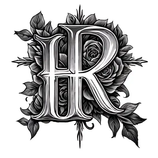 Letter R And Cross Surrounded