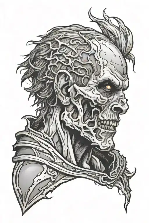 Zombie Warrior's Head Profile Holding
