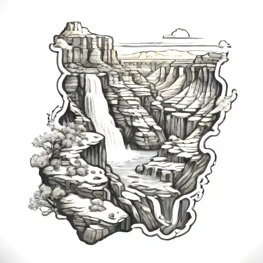 Grand Canyon And Niagra Falls Alongside