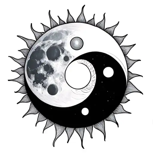 Ying Yang As Moon In A Sun