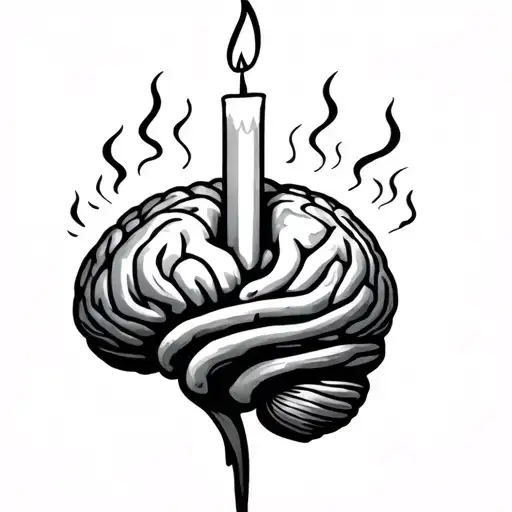 Brain With Candle Burning On It