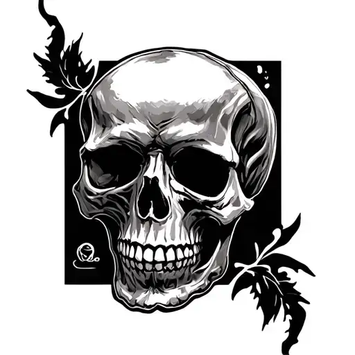 Skull Stomach Tattoo Stencil Art