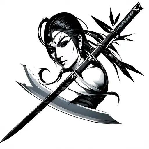 Kitana Sword With Bamboo And