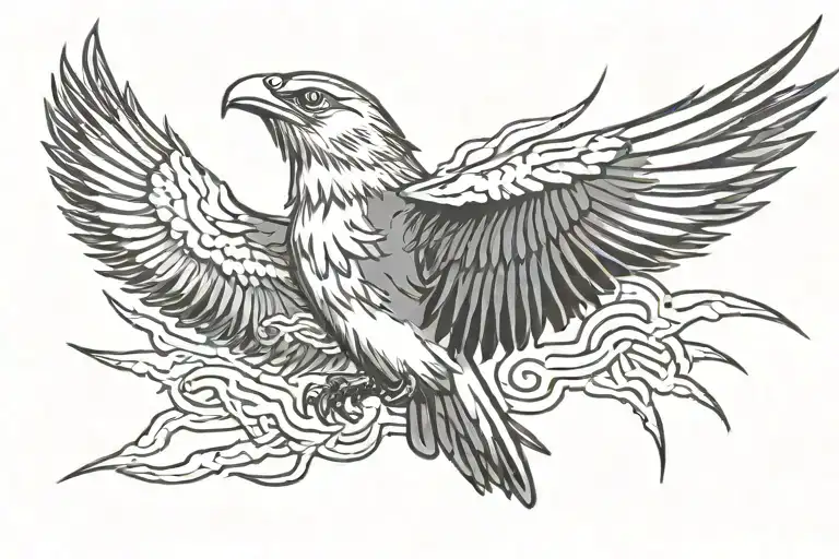 Thunder Bird With Lightning Bolts