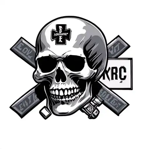 Cool Emt Tattoo With Skull Head