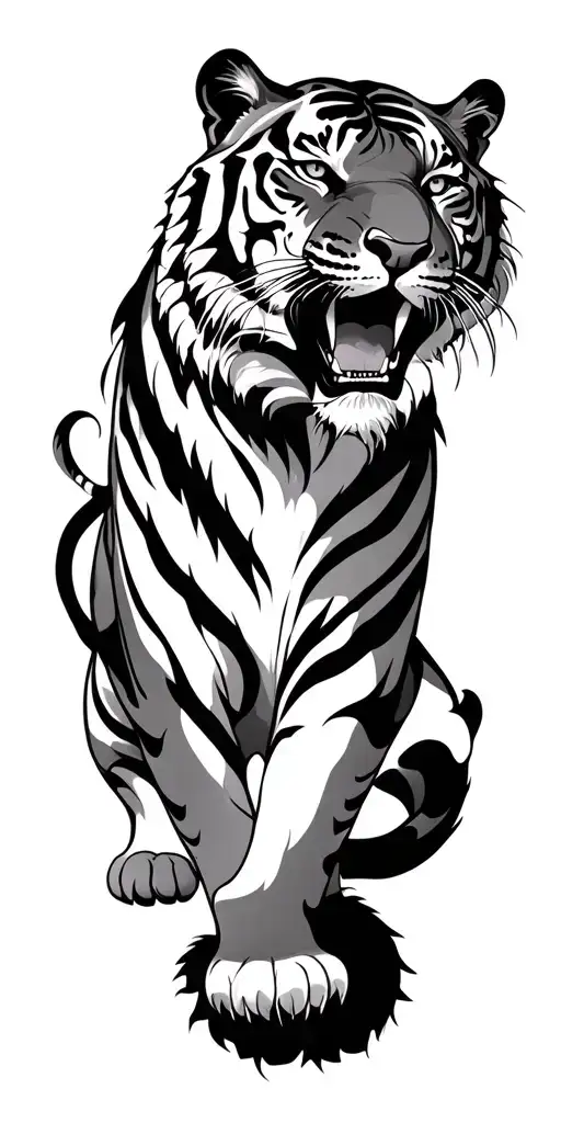 Japanese Tiger Surrounded