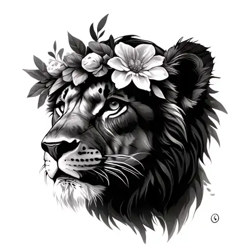 Lioness With Flower Crown