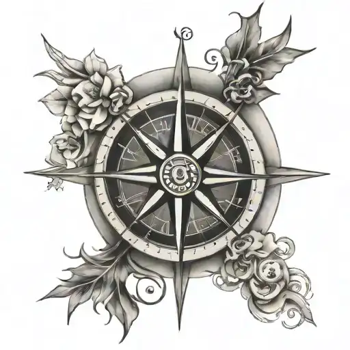 A Compass Rose With The Words 'Navigating Through Hard Times'