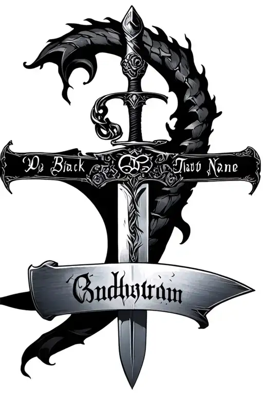 Sword On Spine With A Name Written Above