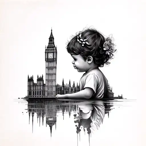 Forearm Child London Skylines Reflecting Each Other