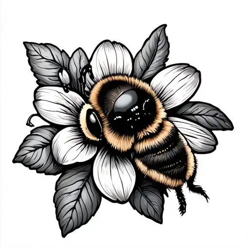 Honey Bee Sleeping In Flower