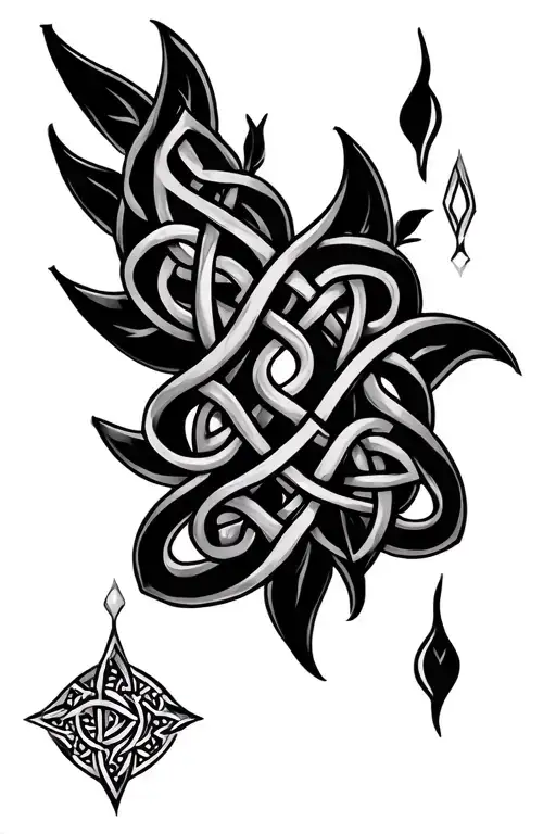 Celtic Pattern With Elements Intertwined