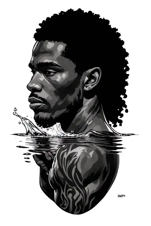 Aquarius With An Male African American Body Holding Water