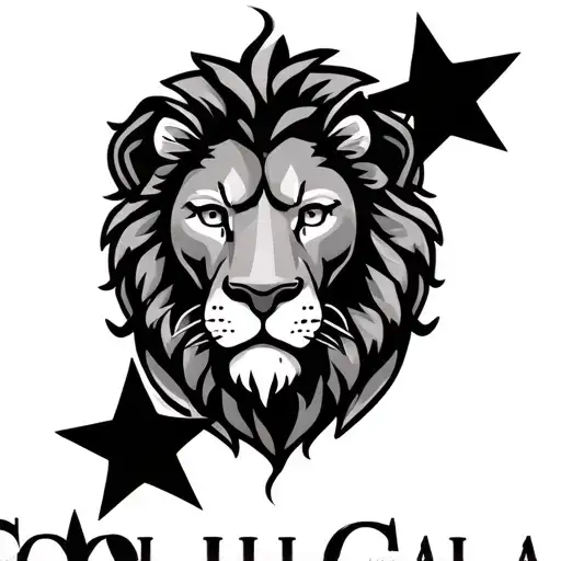 Lion Head With Five Stars Solo Il Gala Text