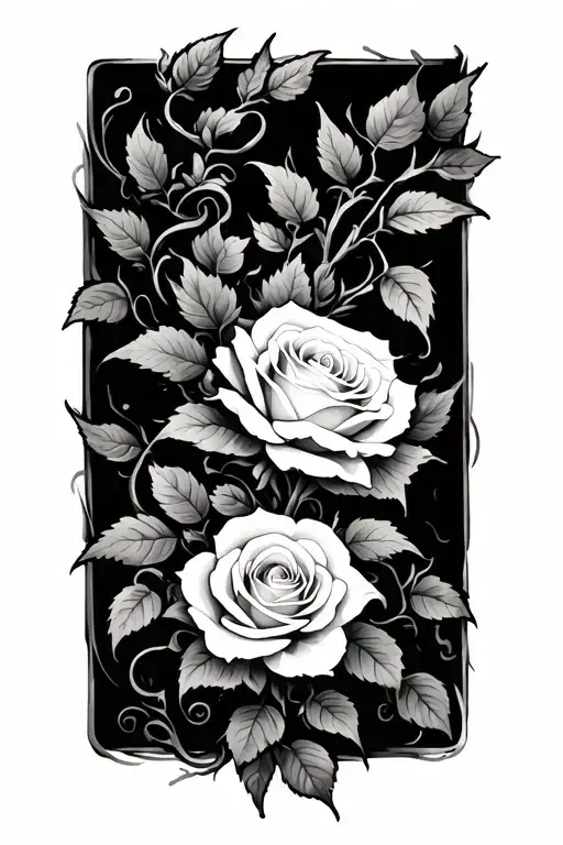 Vines Leading To A White Rose Forearm